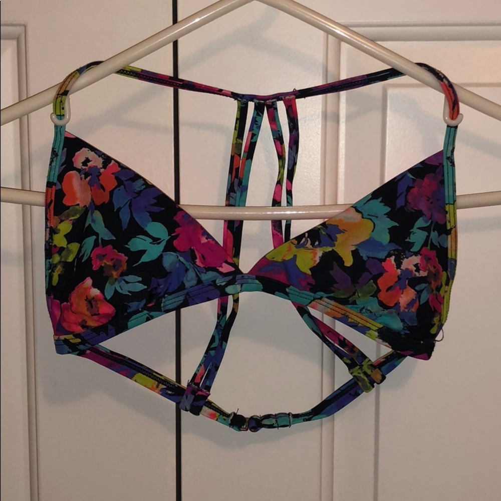Neon Floral Bikini top